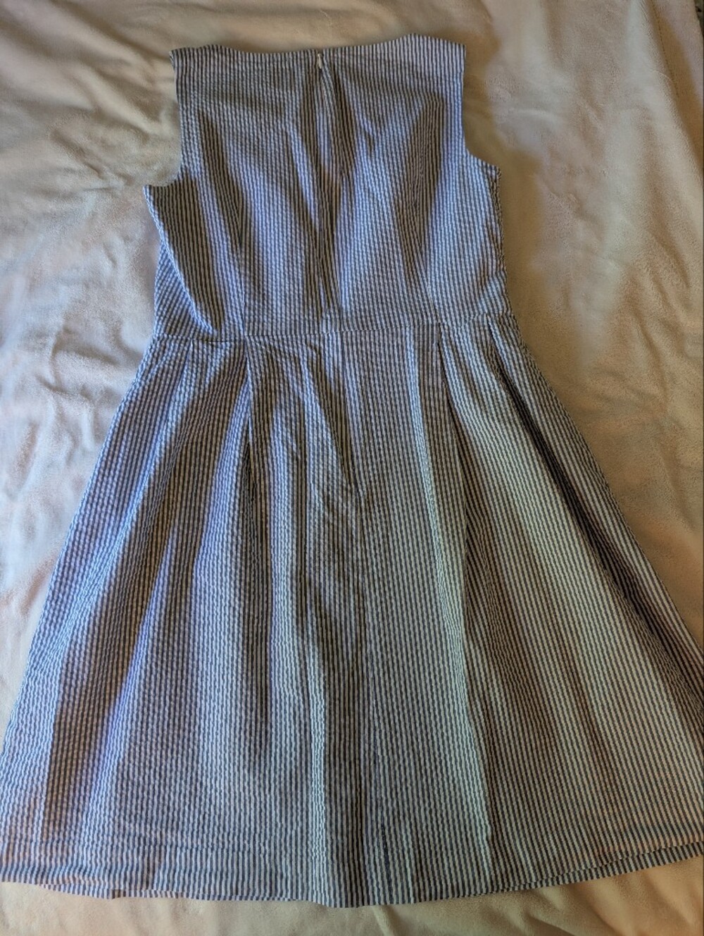 Anne Klein Blue And White Pinstripe Dress - Picture 2 of 3